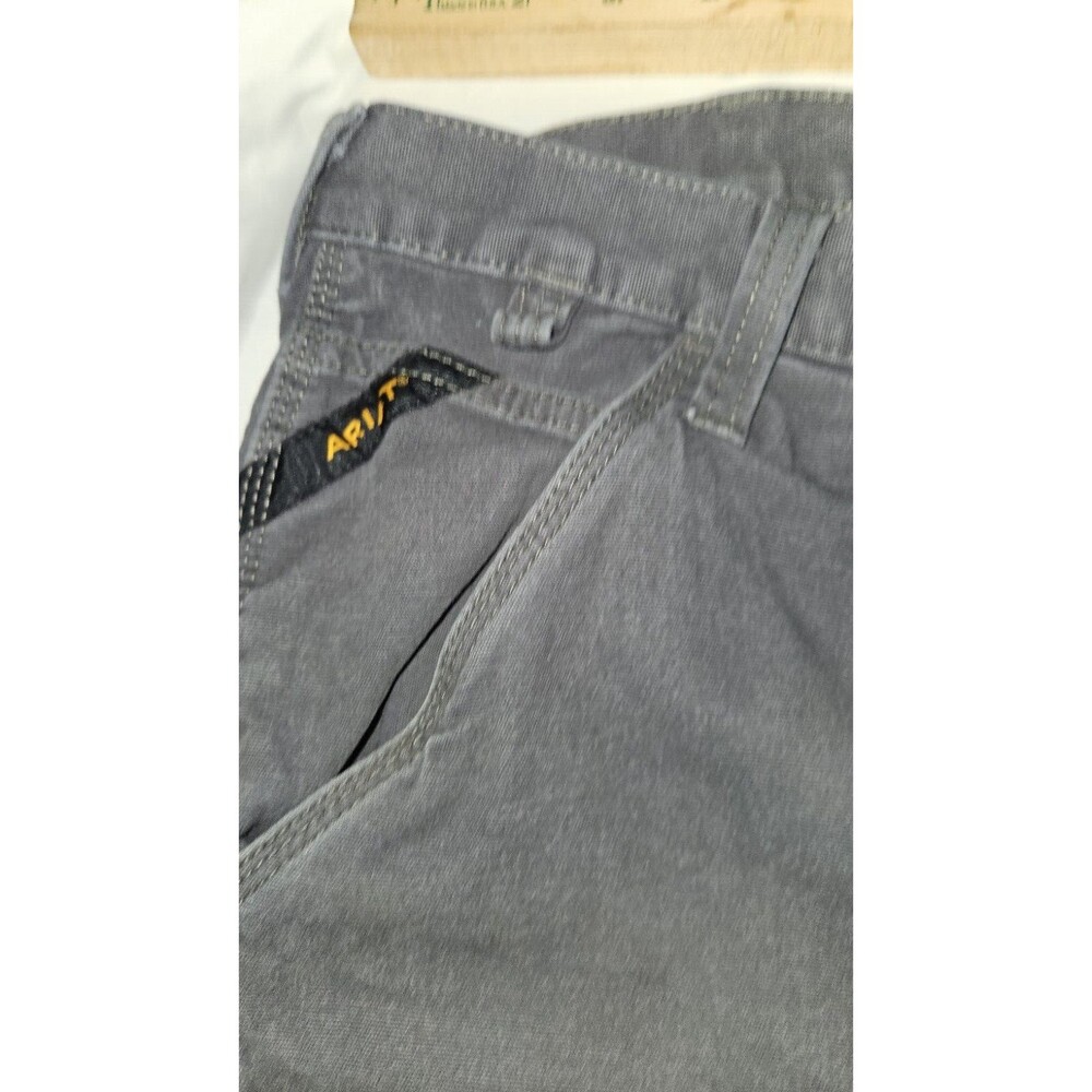 Ariat Jeans Men 44x36 gray Rebar M4 Low Rise Boot Flex Waist Work Pants Stretch - Picture 6 of 8